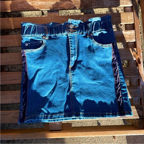 Blue Jean Mini Skirt - Picture 1 of 4